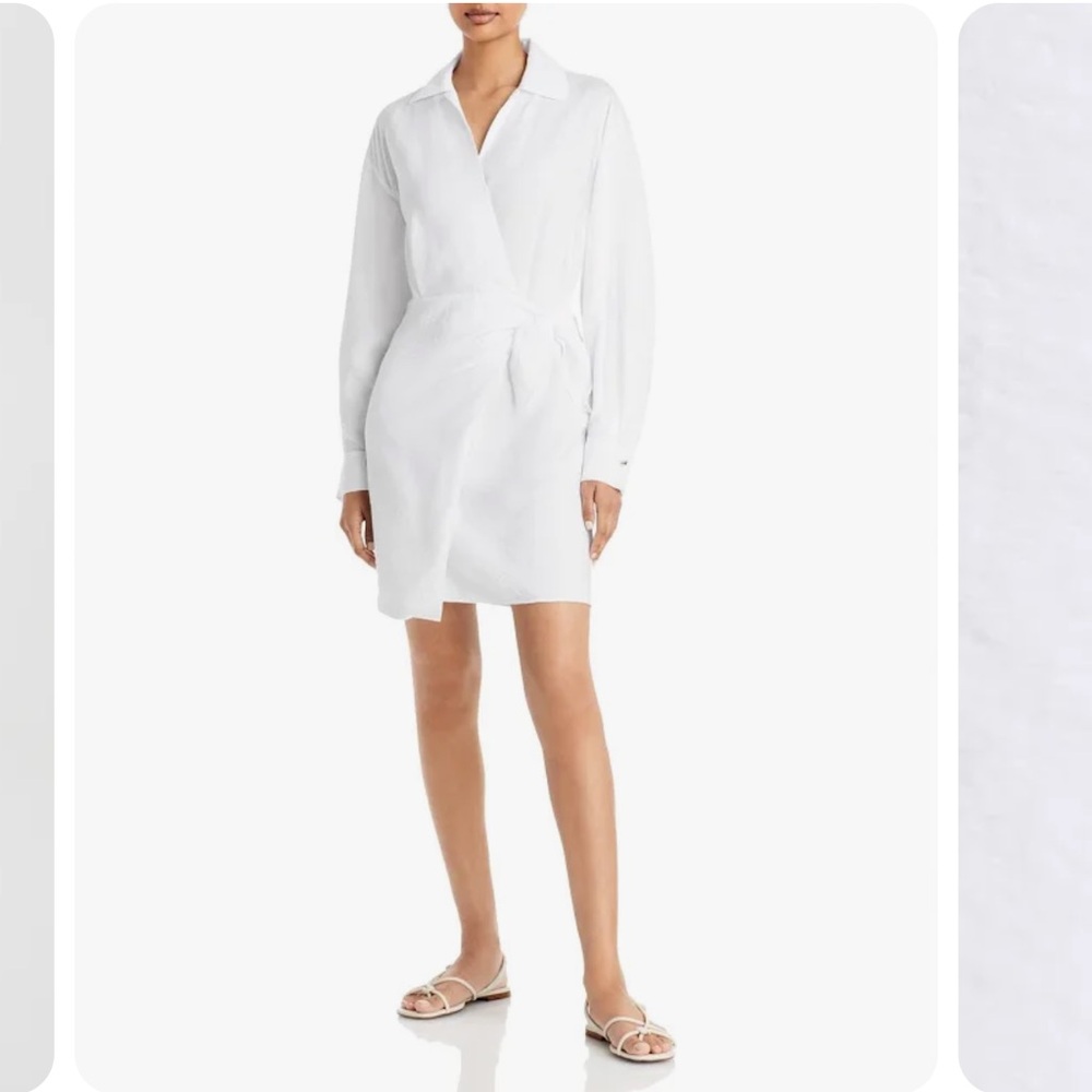 Vince linen wrap mini dress